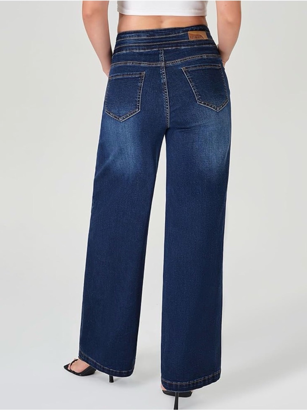High-Rise Wide Leg Jeans in Dark Indigo